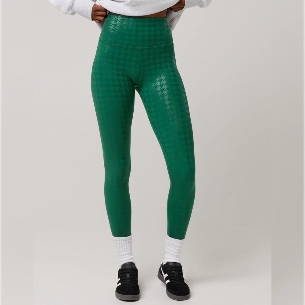 New Offline Aerie Island Pine Green Houndstooth Hugger High Waisted Leggings XXL
